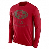 Men's San Francisco 49ers Nike Salute to Service Sideline Legend Performance Long Sleeve T-Shirt Burgundy,baseball caps,new era cap wholesale,wholesale hats